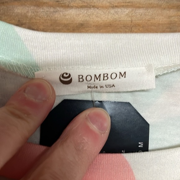 Bombom size Small Green, Pink, Yellow, Lime Color Floral Graphic Soft T-Shirt - Picture 4 of 6